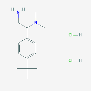 molecular formula C14H26Cl2N2 B8095216 1-(4-tert-butylphenyl)-N,N-dimethylethane-1,2-diamine;dihydrochloride 