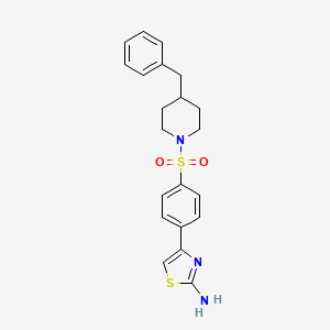 molecular formula C21H23N3O2S2 B8095217 4-[4-(4-Benzylpiperidin-1-yl)sulfonylphenyl]-1,3-thiazol-2-amine 