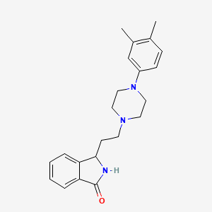 molecular formula C22H27N3O B8095241 3-{2-[4-(3,4-Dimethyl-phenyl)-piperazin-1-yl]-ethyl}-2,3-dihydro-isoindol-1-one 