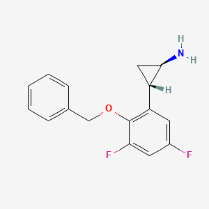 molecular formula C16H15F2NO B8095250 (1R,2S)-2-(2-(Benzyloxy)-3,5-difluorophenyl)cyclopropanamine 