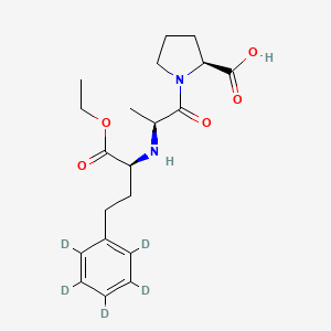 molecular formula C20H28N2O5 B8095296 (2S)-1-[(2S)-2-[[(2S)-1-ethoxy-1-oxo-4-(2,3,4,5,6-pentadeuteriophenyl)butan-2-yl]amino]propanoyl]pyrrolidine-2-carboxylic acid 