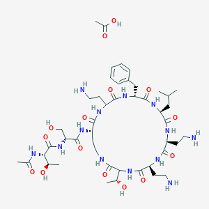 Ac-Thr-D-Ser-Dab(1)-DL-Dab-D-Phe-Leu-Dab-Dab-DL-Thr-(1).CH3CO2H