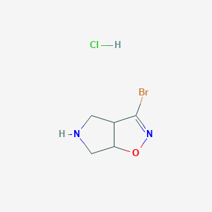 molecular formula C5H8BrClN2O B8095310 3-Bromo-4,5,6,6a-tetrahydro-3aH-pyrrolo[3,4-d]isoxazole hydrochloride 