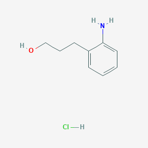 molecular formula C9H14ClNO B8095315 3-(2-Aminophenyl)propan-1-ol hydrochloride 