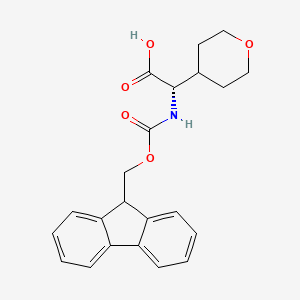 molecular formula C22H23NO5 B8095320 (S)-N-Fmoc-a-(tetrahydro-2H-pyran-4-yl)glycine 