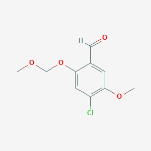 molecular formula C10H11ClO4 B8095355 4-Chloro-5-methoxy-2-(methoxymethoxy)benzaldehyde 