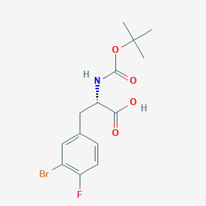 molecular formula C14H17BrFNO4 B8095392 N-Boc-3-bromo-4-fluoro-L-phenylalanine 