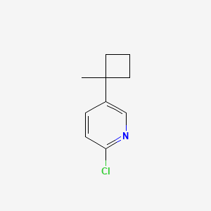 molecular formula C10H12ClN B8095405 2-Chloro-5-(1-methylcyclobutyl)pyridine 