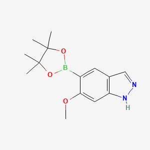 molecular formula C14H19BN2O3 B8095467 6-Methoxy-5-(4,4,5,5-tetramethyl-[1,3,2]dioxaborolan-2-yl)-1H-indazole 