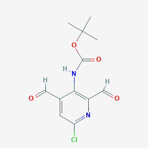 molecular formula C12H13ClN2O4 B8095496 tert-Butyl N-(6-chloro-2,4-diformylpyridin-3-yl)carbamate CAS No. 2140305-89-9