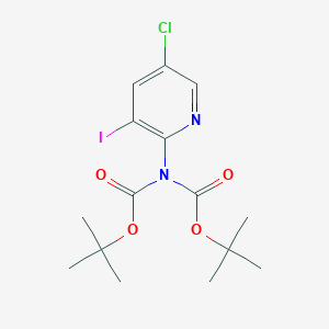 molecular formula C15H20ClIN2O4 B8095525 2-(N,N-BisBoc-amino)-5-chloro-3-iodopyridine 