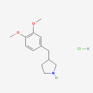 molecular formula C13H20ClNO2 B8095548 3-(3,4-Dimethoxybenzyl)pyrrolidine hydrochloride 