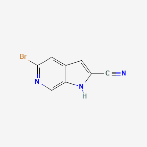 molecular formula C8H4BrN3 B8095551 5-Bromo-1H-pyrrolo[2,3-c]pyridine-2-carbonitrile 