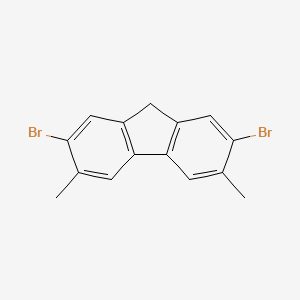 molecular formula C15H12Br2 B8095567 2,7-dibromo-3,6-dimethyl-9H-fluorene 
