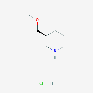 molecular formula C7H16ClNO B8095570 (3S)-3-(Methoxymethyl)-piperidine hydrochloride CAS No. 868067-35-0