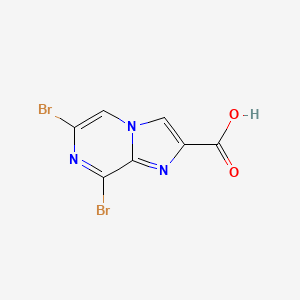 molecular formula C7H3Br2N3O2 B8095603 6,8-Dibromoimidazo[1,2-a]pyrazine-2-carboxylic acid 