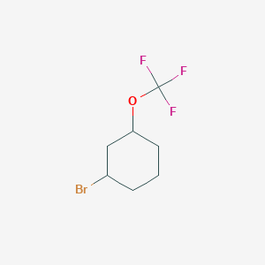 molecular formula C7H10BrF3O B8095714 1-Bromo-3-(trifluoromethoxy)cyclohexane 