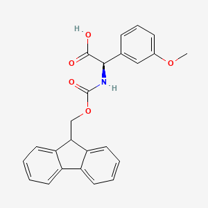 molecular formula C24H21NO5 B8095717 (R)-a-(Fmoc-amino)-3-methoxybenzeneacetic acid 