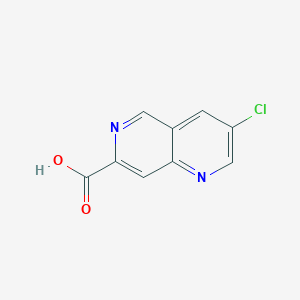 molecular formula C9H5ClN2O2 B8095734 3-Chloro-1,6-naphthyridine-7-carboxylic acid 