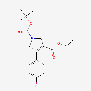 molecular formula C18H22FNO4 B8095776 1-O-tert-butyl 3-O-ethyl 4-(4-fluorophenyl)-2,5-dihydropyrrole-1,3-dicarboxylate 