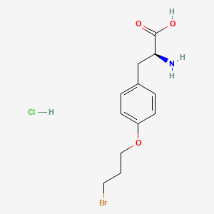 molecular formula C12H17BrClNO3 B8095784 (2S)-2-amino-3-[4-(3-bromopropoxy)phenyl]propanoic acid;hydrochloride 