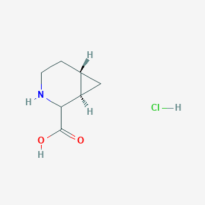 molecular formula C7H12ClNO2 B8095799 trans-3-Azabicyclo[4.1.0]heptane-2-carboxylic acid hydrochloride 