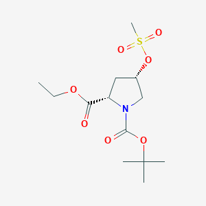 molecular formula C13H23NO7S B8095806 cis-1-Boc-4-(mesyloxy)-L-proline ethyl ester 