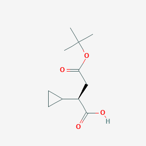 molecular formula C11H18O4 B8095823 (r)-4-(叔丁氧基)-2-环丙基-4-氧代丁酸 