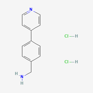 molecular formula C12H14Cl2N2 B8095838 4-(4-Pyridinyl)benzenemethanamine dihydrochloride 