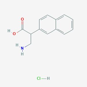 molecular formula C13H14ClNO2 B8095844 3-Amino-2-naphthalen-2-ylpropanoic acid;hydrochloride 