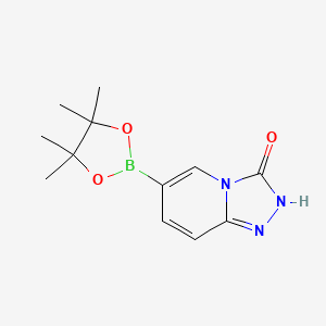 molecular formula C12H16BN3O3 B8095912 6-(4,4,5,5-tetramethyl-1,3,2-dioxaborolan-2-yl)-[1,2,4]triazolo[4,3-a]pyridin-3(2H)-one 