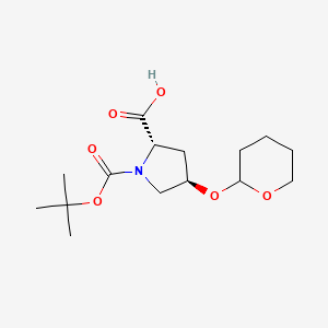 molecular formula C15H25NO6 B8095984 (2S,4R)-1-[(tert-Butoxy)carbonyl]-4-(oxan-2-yloxy)pyrrolidine-2-carboxylic acid 