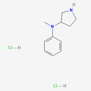 molecular formula C11H18Cl2N2 B8096032 3-(N-Methylanilino)-pyrrolidine 2HCl 