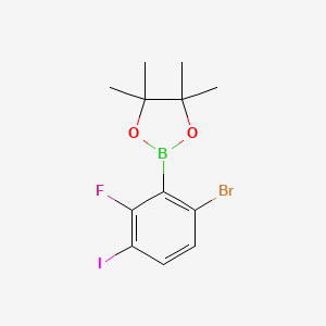 molecular formula C12H14BBrFIO2 B8096066 6-Bromo-2-fluoro-3-iodophenylboronic acid pinacol ester 