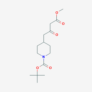 molecular formula C15H25NO5 B8096068 Methyl b-oxo-1-Boc-4-piperidinebutanoate 