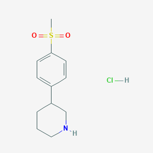 molecular formula C12H18ClNO2S B8096086 3-(4-Methanesulfonyl-phenyl)-piperidine hydrochloride 