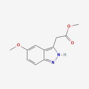 molecular formula C11H12N2O3 B8096137 (5-Methoxy-1H-indazol-3-yl)-acetic acid methyl ester 