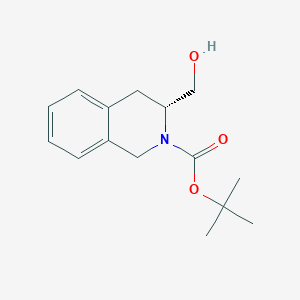 molecular formula C15H21NO3 B8096140 (R)-2-Boc-1,3,4-trihydro-3-isoquinolinemethanol 