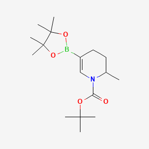 molecular formula C17H30BNO4 B8096148 Tert-butyl 2-methyl-5-(4,4,5,5-tetramethyl-1,3,2-dioxaborolan-2-yl)-1,2,3,4-tetrahydropyridine-1-carboxylate 