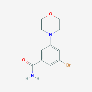 molecular formula C11H13BrN2O2 B8096272 3-Bromo-5-(morpholin-4-yl)benzamide 