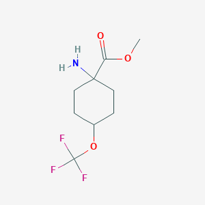 molecular formula C9H14F3NO3 B8096284 Methyl 1-amino-4-(trifluoromethoxy)cyclohexanecarboxylate 