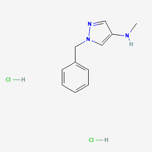 molecular formula C11H15Cl2N3 B8096294 N-Methyl-1-benzyl-pyrazol-4-amine 2HCl 