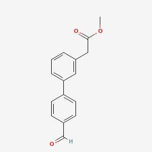 molecular formula C16H14O3 B8096305 4'-Formyl-biphenyl-3-acetic acid methyl ester 