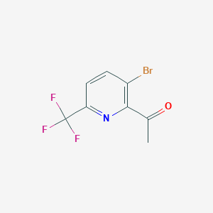 molecular formula C8H5BrF3NO B8096349 1-(3-Bromo-6-(trifluoromethyl)pyridin-2-yl)ethanone 