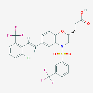 3-[(2R)-6-[(E)-2-[2-chloro-6-(trifluoromethyl)phenyl]ethenyl]-4-[3-(trifluoromethyl)benzenesulfonyl]-3,4-dihydro-2H-1,4-benzoxazin-2-yl]propanoic acid