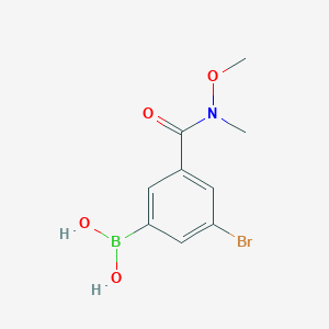 molecular formula C9H11BBrNO4 B8096373 5-Bromo-3-(N,O-dimethylhydroxylaminocarbonyl)phenylboronic acid CAS No. 2121514-03-0