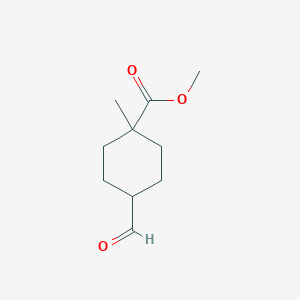 molecular formula C10H16O3 B8096419 4-Formyl-1-methyl-cyclohexanecarboxylic acid methyl ester 