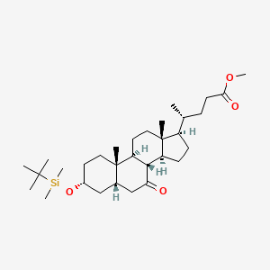molecular formula C31H54O4Si B8096427 (R)-methyl4-((3R,5S,8R,9S,10S,13R,14S,17R)-3-(tert-butyldimethylsilyloxy)-10,13-dimethyl-7-oxo-hexadecahydro-1H-cyclopenta[a]phenanthren-17-yl)pentanoate-R28549 