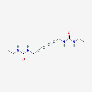 molecular formula C12H18N4O2 B8096435 Urea, N,N''-2,4-hexadiyne-1,6-diylbis(N'-ethyl- CAS No. 98786-22-2