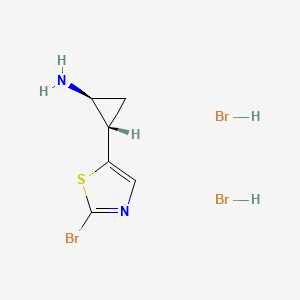 molecular formula C6H9Br3N2S B8096492 (1S,2S)-Rel-2-(2-bromo-1,3-thiazol-5-yl)cyclopropan-1-amine dihydrobromide 